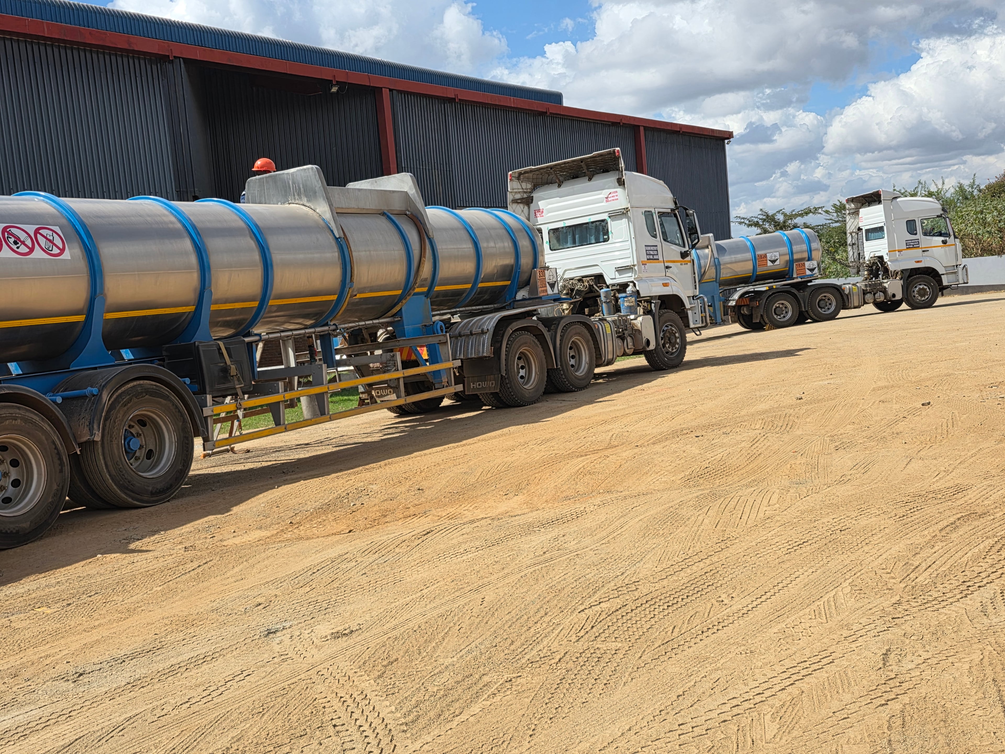 Chilmund fleet trucks lined up for dispatch.